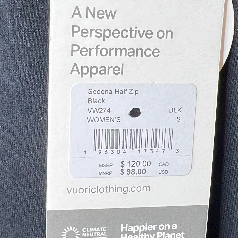 NEW Vuori Sedona Half Zip Sweater in Black - Picture 3 of 7